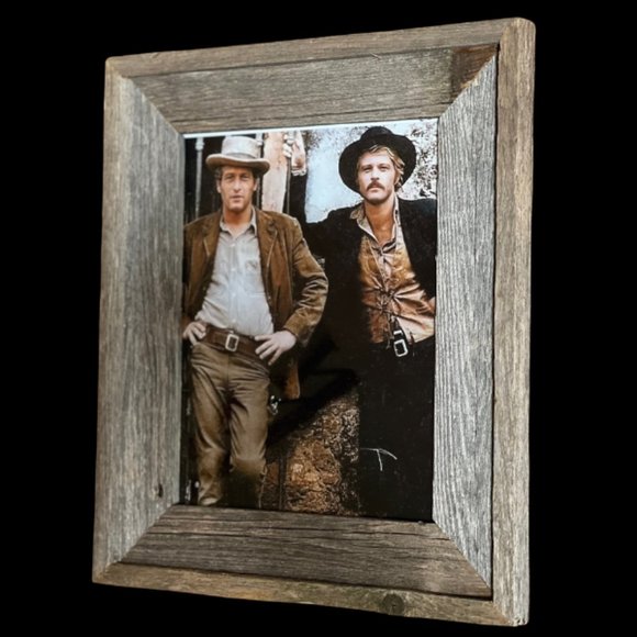 Barnwood Picture Frame, Featuring Butch & Sundance, 8"x10", Raised Edge Frame - Picture 2 of 3